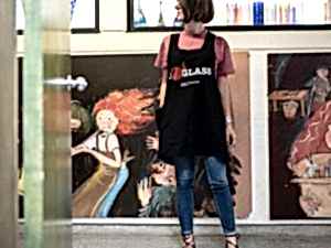 I love/blow glass önlük